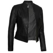 Stylish Black Leather Womens Jacket Motorcycle by Jacket Field
