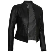 Stylish Black Leather Womens Jacket Motorcycle by Jacket Field