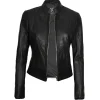 Stylish Black Leather Womens Jacket Motorcycle by Jacket Field
