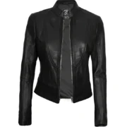 Stylish Black Leather Womens Jacket Motorcycle by Jacket Field