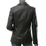 Women’s Two-Button Black Leather Jacket Blazer Real Lambskin, Semi-Formal Style By Jacket Field
