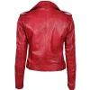 Margaret Red Lambskin Leather Womens Jacket Motorcycle by Jacket Field