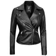Ninfa Black Leather Womens Jacket Motorcycle by Jacket Field