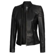 Black Leather Carrie Womens Jacket Motorcycle by Jacket Field
