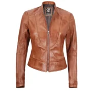 Amy Tan Leather Womens Jacket Motorcycle by Jacket Field