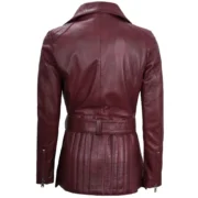 Maroon Leather Womens Jacket Motorcycle by Jacket Field