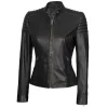 Black Leather Carrie Womens Jacket Motorcycle by Jacket Field