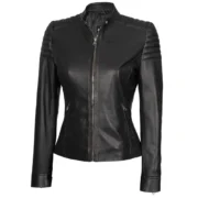 Black Leather Carrie Womens Jacket Motorcycle by Jacket Field