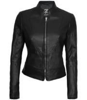 Stylish Black Leather Womens Jacket Motorcycle by Jacket Field
