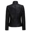 Black Flap Closure Leather Womens Jacket Motorcycle by Jacket Field
