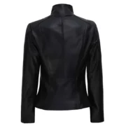 Black Flap Closure Leather Womens Jacket Motorcycle by Jacket Field