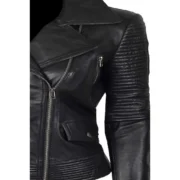 Black Lambskin Leather Womens Jacket Motorcycle by Jacket Field