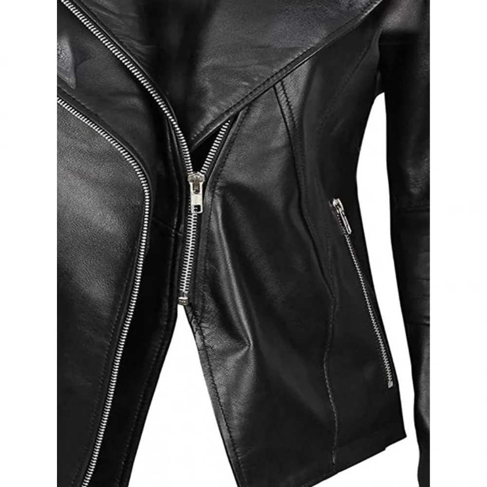 Monica Black lambskin Leather Womens Jacket Motorcycle by Jacket Field