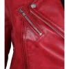 Margaret Red Lambskin Leather Womens Jacket Motorcycle by Jacket Field