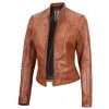 Amy Tan Leather Womens Jacket Motorcycle by Jacket Field
