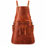 Men’s Chocolate Brown Crazy Horse Leather Blacksmith Apron
