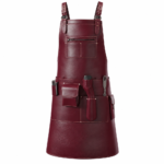 Men’s Rich Maroon Crazy Horse Leather Blacksmith Apron by Jacket Field