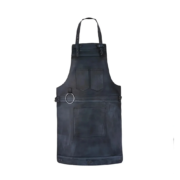 Rachel Black Full Grain Leather Apron