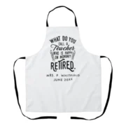 White Polyester Custom Teacher Apron by Jacket Field