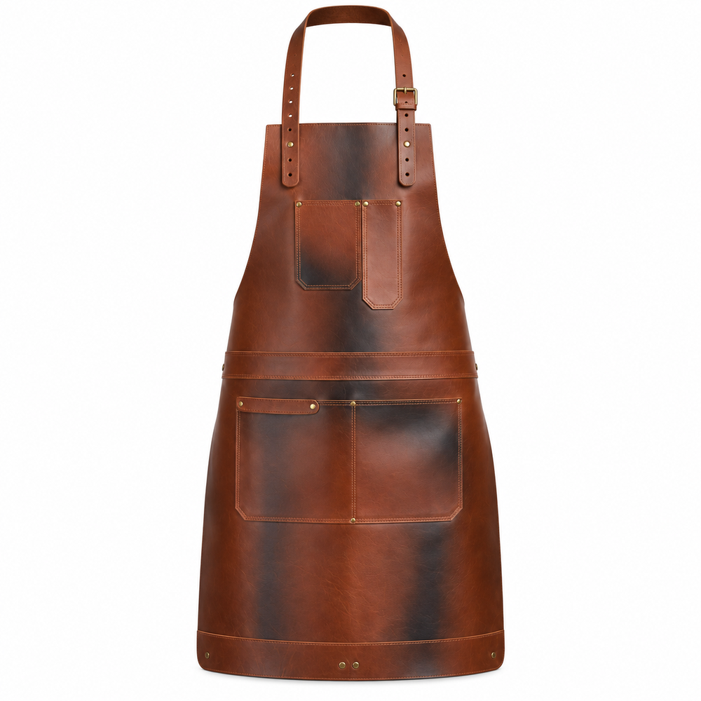 Wayland Cognac Brown Leather Apron