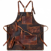 Men’s Black Crazy Horse Leather Apron