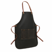 Men’s Rich Matte Black Forge Sentinel Crazy Horse Leather Apron
