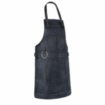 Rachel Black Full Grain Leather Apron