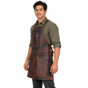 Ragnar Dark Brown Full Grain Leather Apron