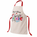 Colourful Polyester Teacher Typography Apron by Jacket Field