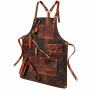 Men’s Black Crazy Horse Leather Apron