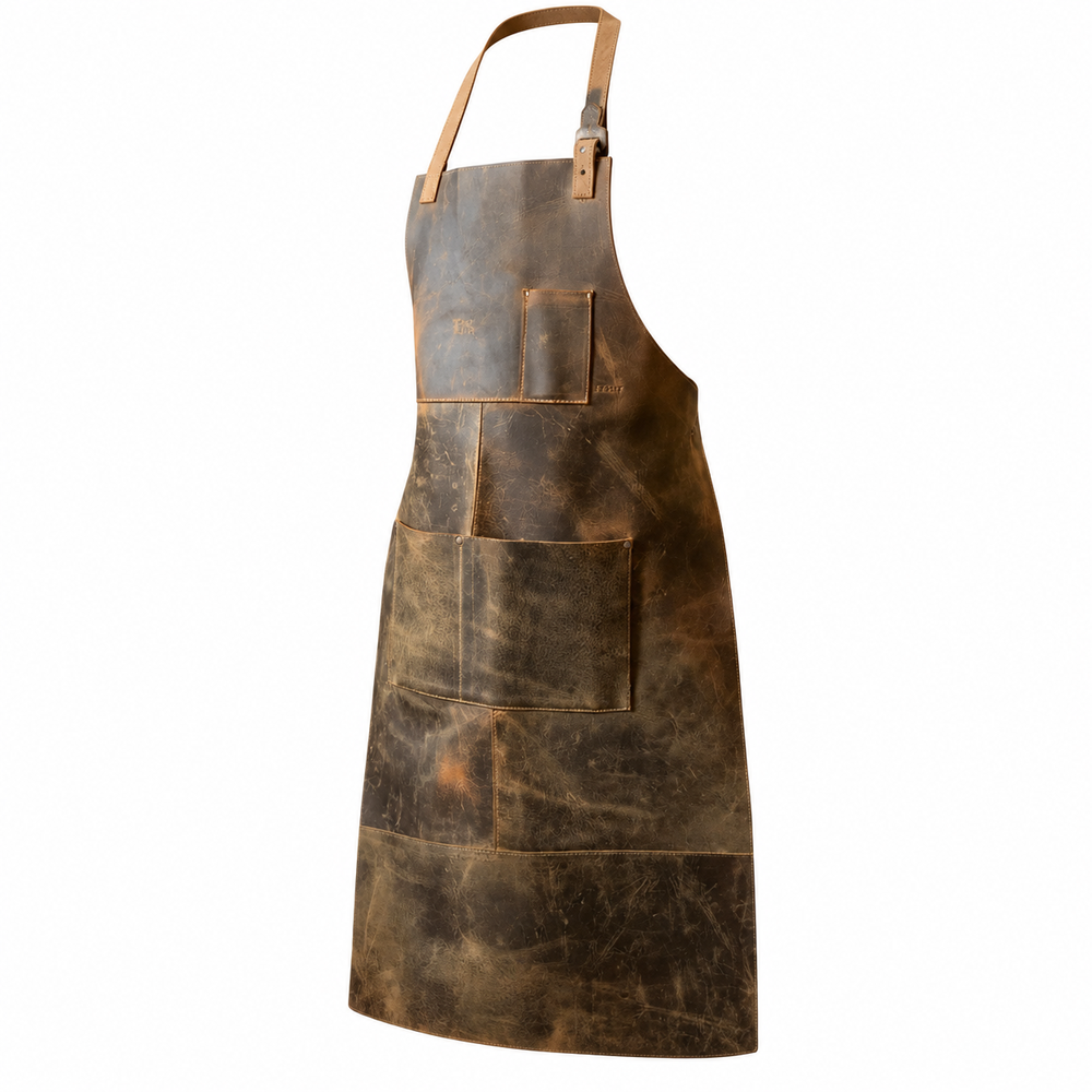 Men’s Brown Cowhide Leather Welding Apron by Jacket Field