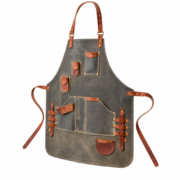 Men’s Brown Crazy Horse Leather Bartender Apron