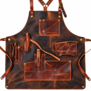 Men’s Black Crazy Horse Leather Apron