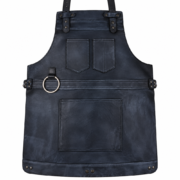 Rachel Black Full Grain Leather Apron