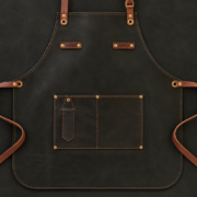 Men’s Rich Matte Black Forge Sentinel Crazy Horse Leather Apron