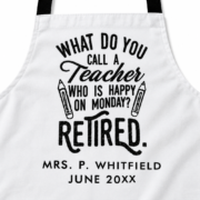 White Polyester Custom Teacher Apron by Jacket Field