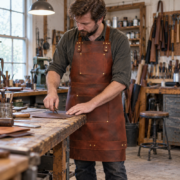 Boiardi Dark Brown Full Grain Leather Apron