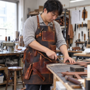 Men’s Black Crazy Horse Leather Apron