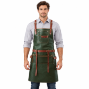 Men’s Green Crazy Horse Leather Blacksmith Apron