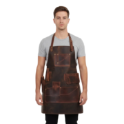 Men’s Black Crazy Horse Leather Apron