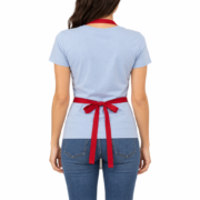 White Polyester Apple Teacher Apron Modern All-Over Print by Jacket Field