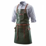 Men’s Green Crazy Horse Leather Blacksmith Apron by Jacket Field