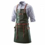 Men’s Green Crazy Horse Leather Blacksmith Apron by Jacket Field