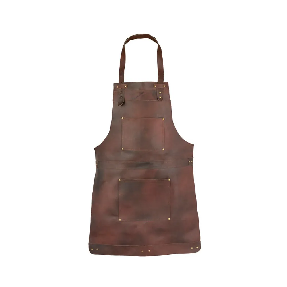 Boiardi Dark Brown Full Grain Leather Apron by Jacket Field