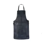 Rachel Black Full Grain Leather Apron by Jacket Field