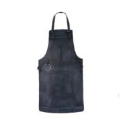Rachel Black Full Grain Leather Apron by Jacket Field