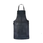 Rachel Black Full Grain Leather Apron by Jacket Field