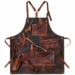 Men’s Black Crazy Horse Leather Apron by Jacket Field