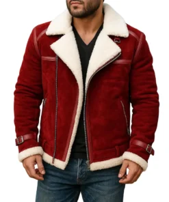 Mens Red RAF A2 Santa Claus Leather Bomber Christmas Jacket by Jacket Field
