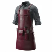 Men’s Rich Maroon Crazy Horse Leather Blacksmith Apron by Jacket Field